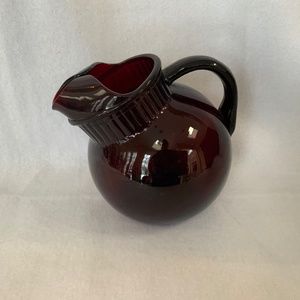 Hocking Royal Ruby Red Pitcher and Cup